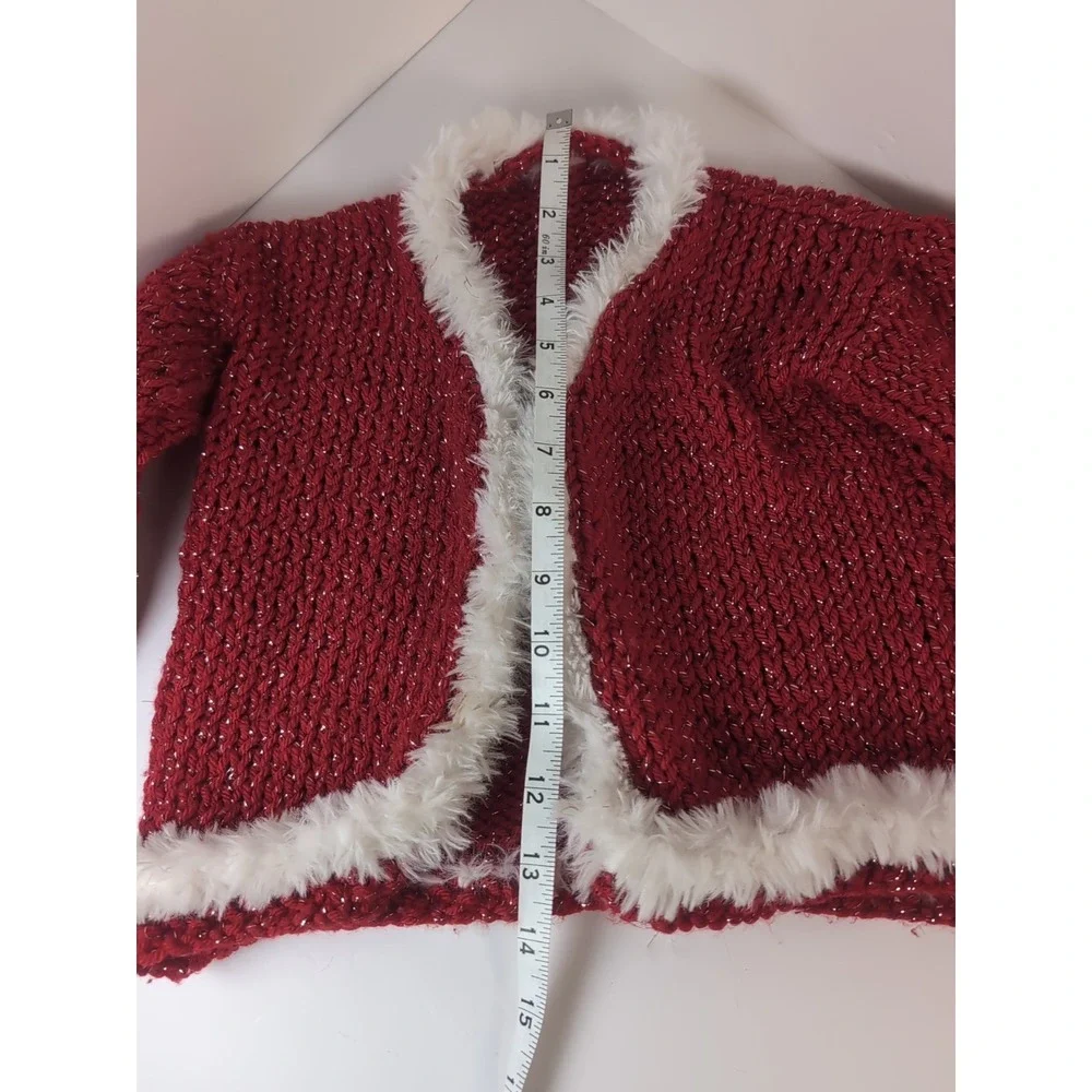 Baby Holiday Sweaters Crochet Handmade Red & White Set Of Three Vintage Matching